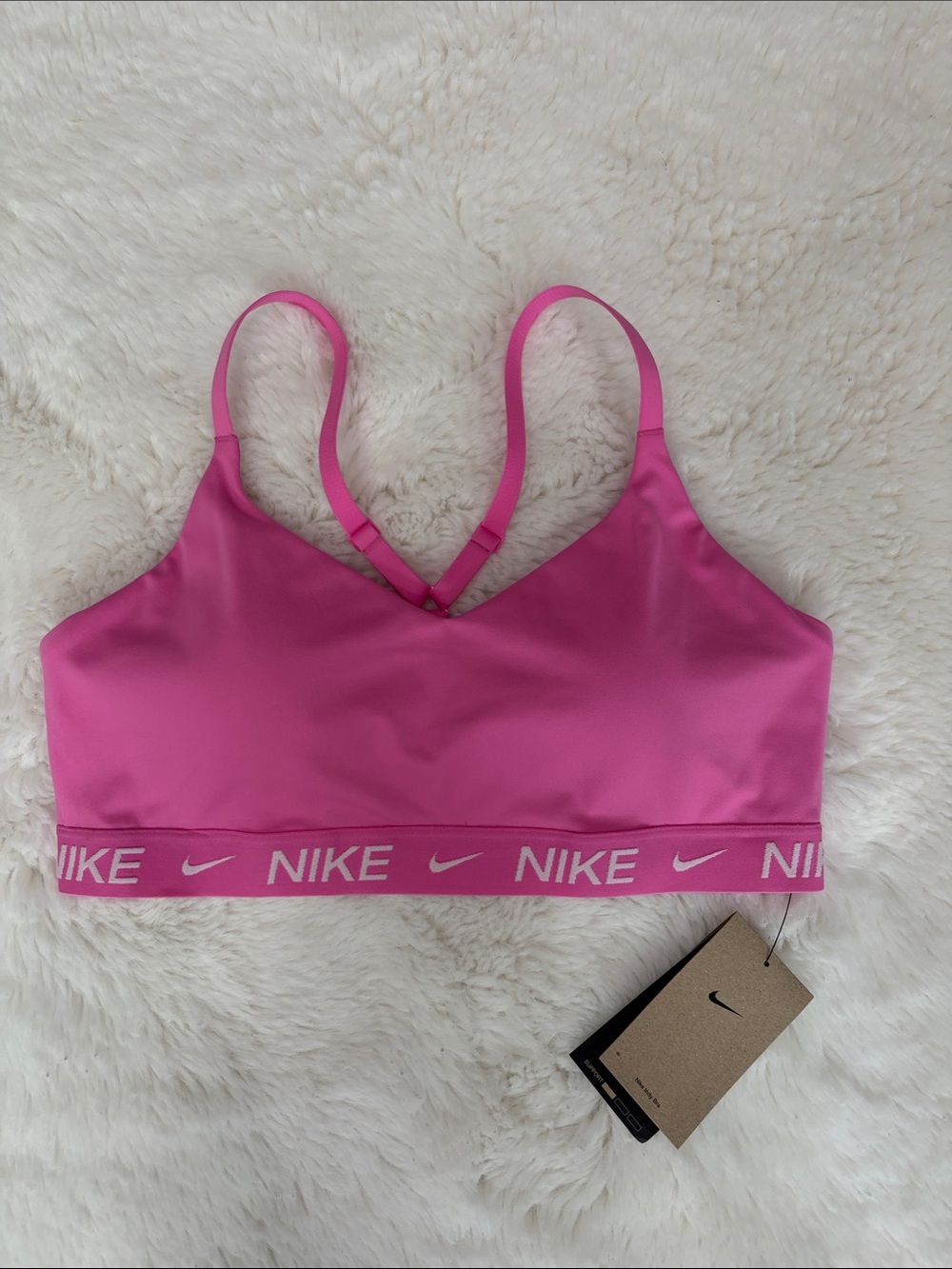 Nike Pink Strappy Light-Support Sports Bra,Size L - Picture 7 of 15